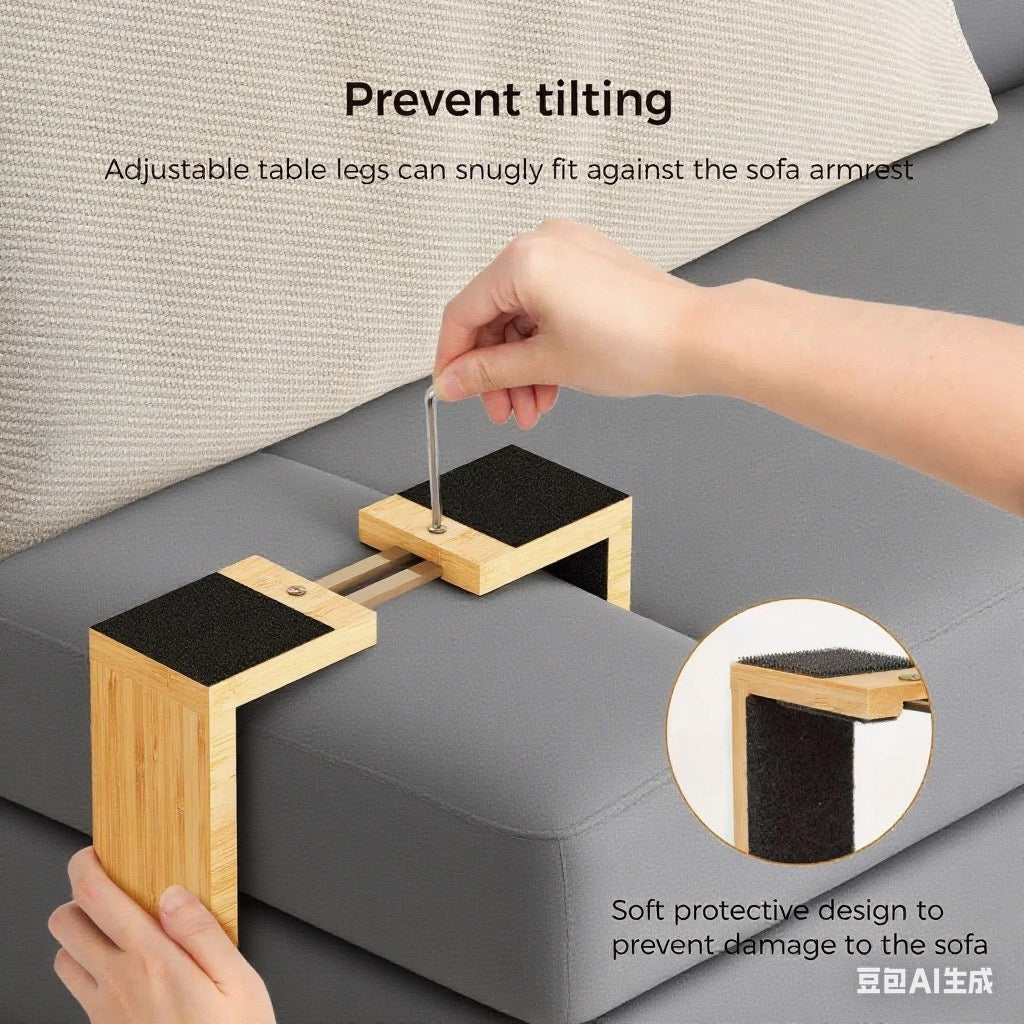 Bamboo Lazy Sofa Armrest Tray