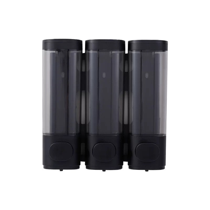 Wall-Mounted 3-Compartment Soap Dispenser – No-Drill Manual Shower Gel & Hand Soap Pump