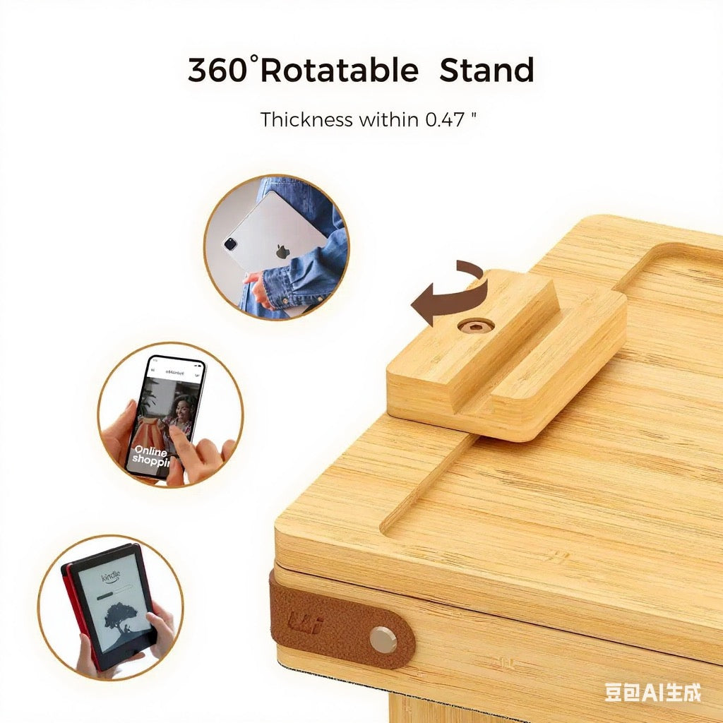 Bamboo Lazy Sofa Armrest Tray