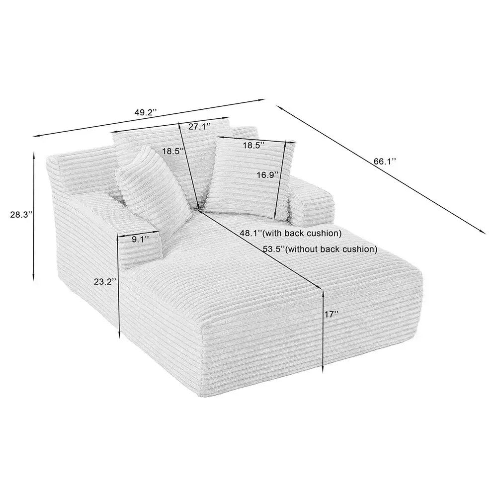 Vacuum-Compressed Corduroy Foam Recliner Sofa – Comfortable Lounge Chair