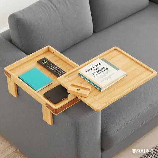 Bamboo Lazy Sofa Armrest Tray