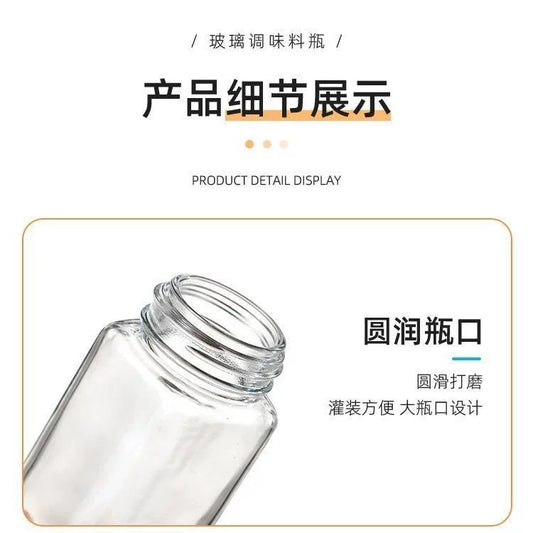 Square Glass Spice Jars for Kitchen, Airtight Seasoning Containers with Lids, Herb & Spice Storage Organizer