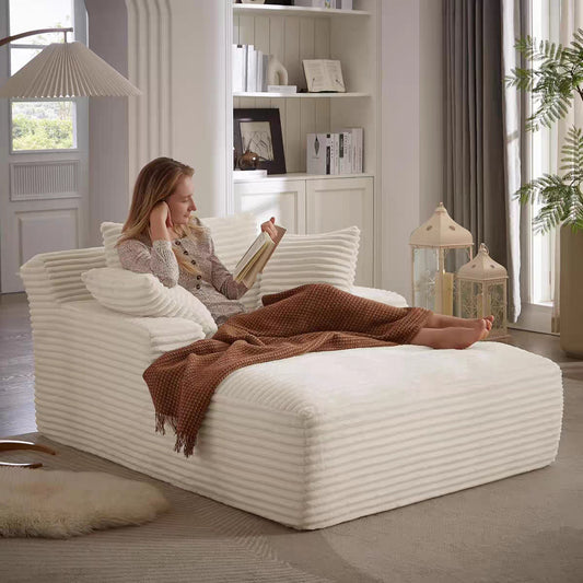 Vacuum-Compressed Corduroy Foam Recliner Sofa – Comfortable Lounge Chair
