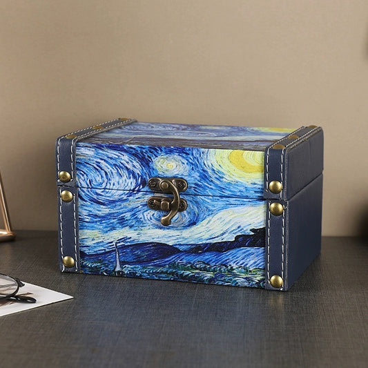 Vintage Wooden Desktop Storage Box – Organizer for Jewelry, Cosmetics & Kids’ Treasures