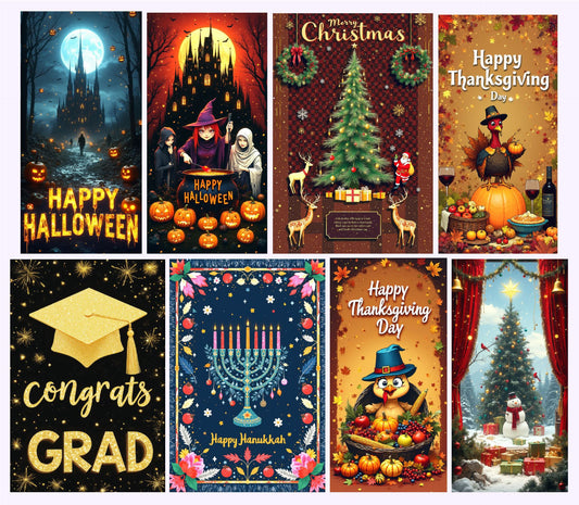 New Halloween Backdrop Decoration – Spooky Pumpkin Party Photo Booth Prop