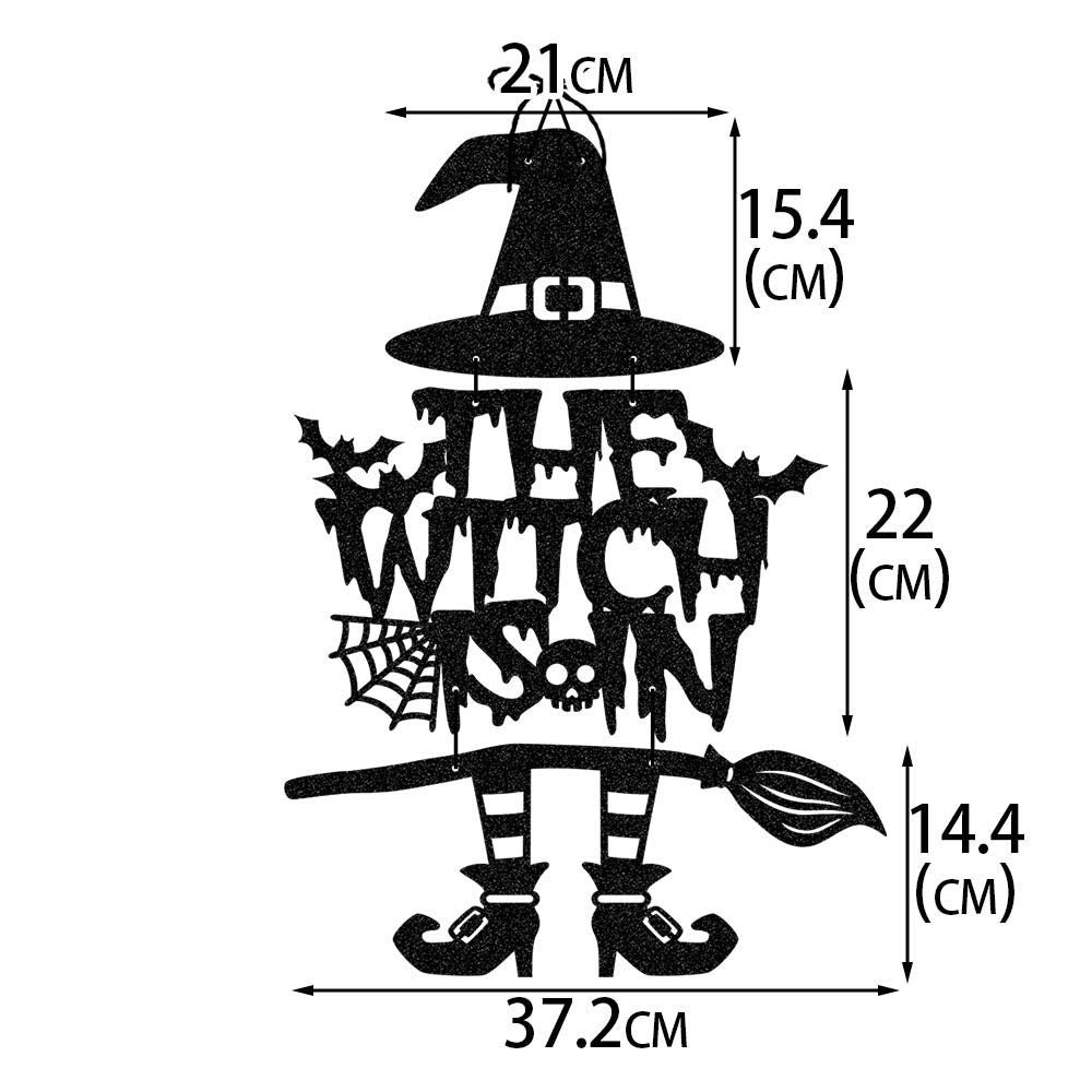 Halloween Witch & Bat Door Hanging Decoration – Spooky Party Wall & Door Ornament