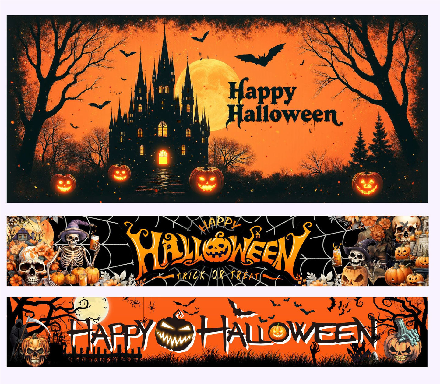 New Halloween Backdrop Decoration – Spooky Pumpkin Party Photo Booth Prop